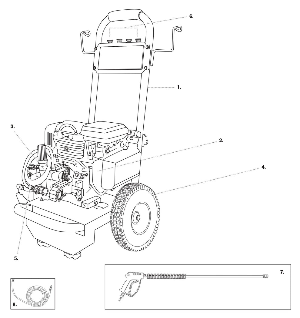 BE B275HAS Pressure Washer Assembly-1 Parts by BE Power Equipment