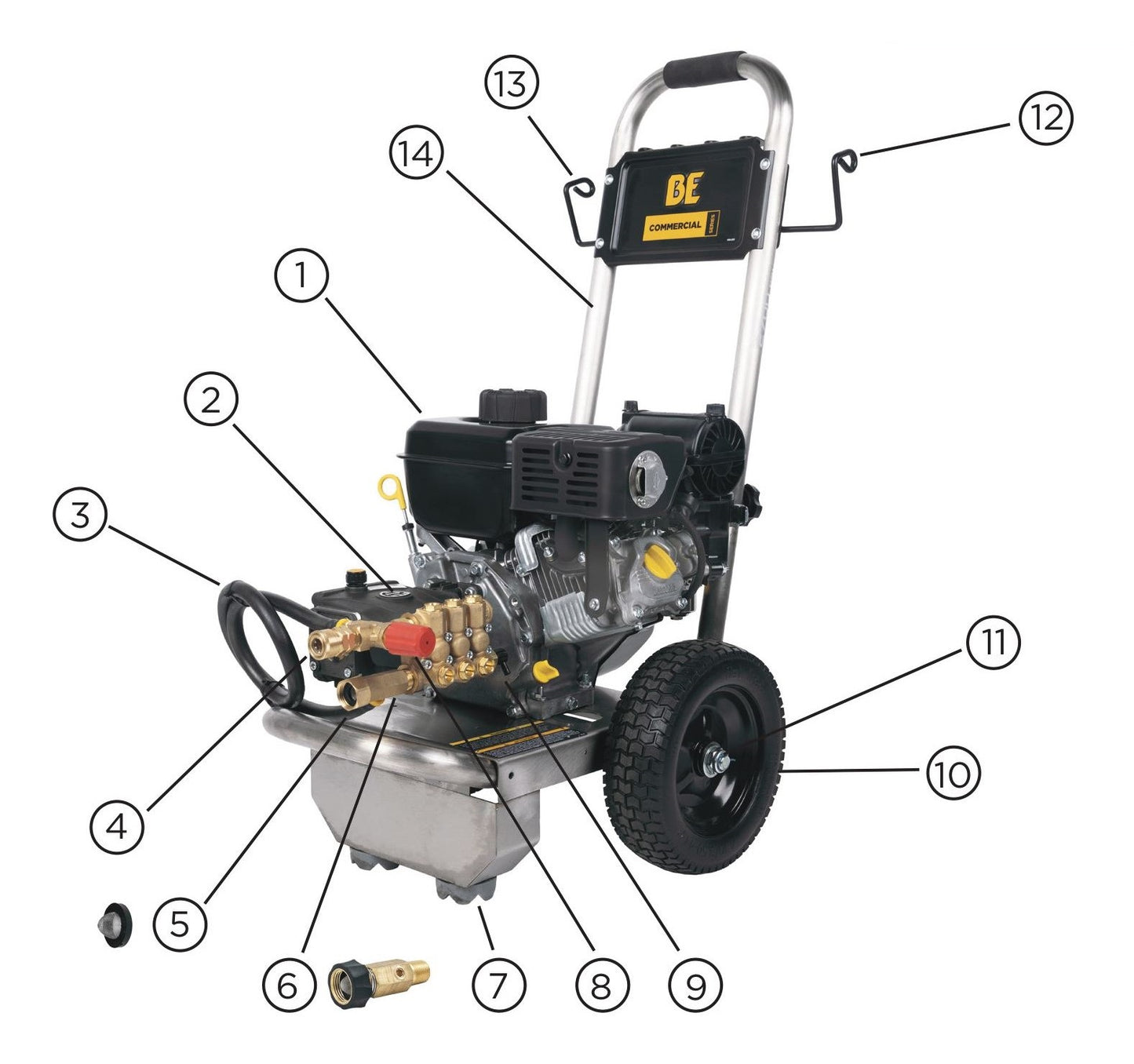 BE B2765VSAS Pressure Washer Unit Components Parts by BE Power Equipment