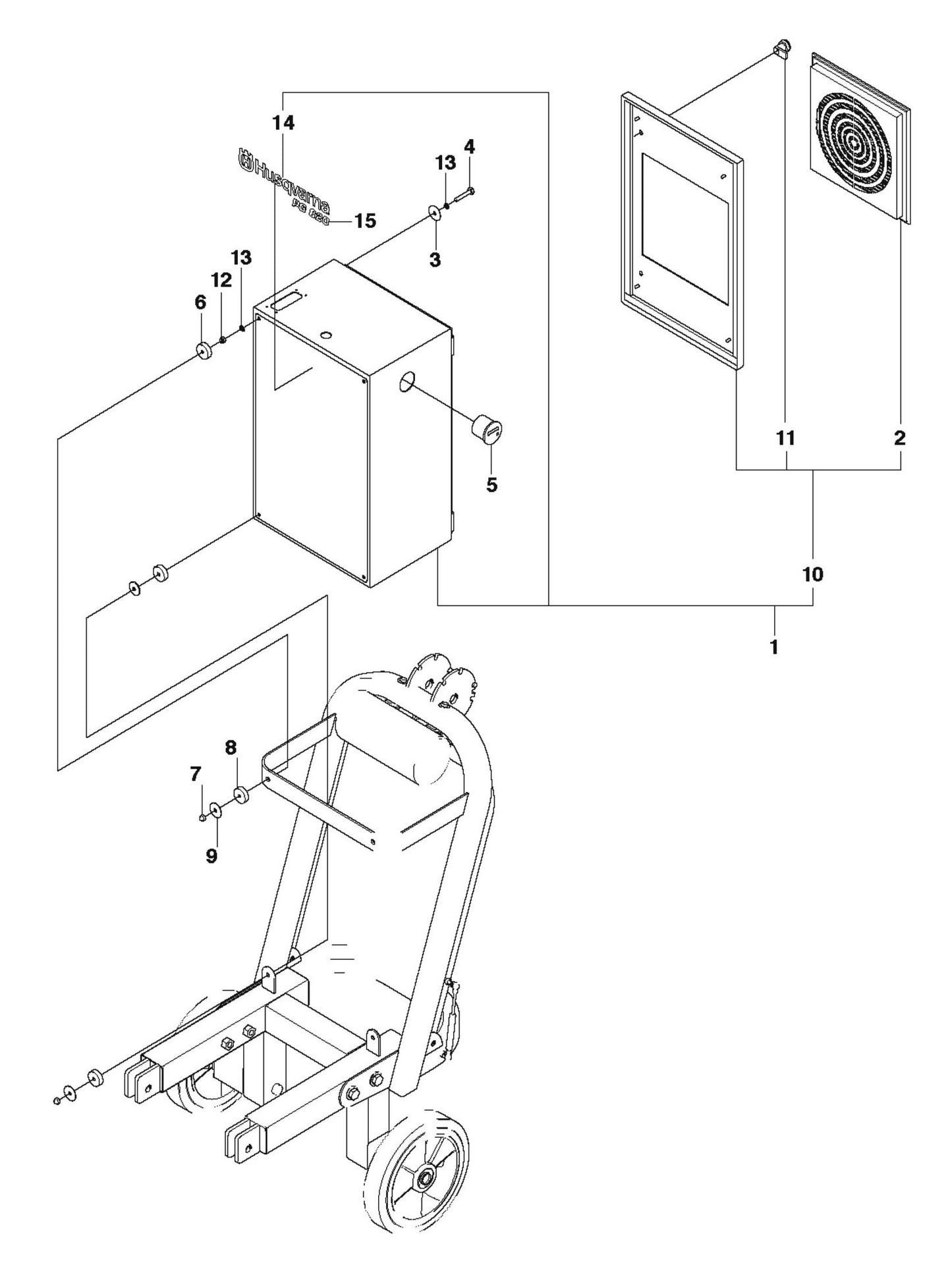 PG 820 Chassis and Frame Assembly-2 Parts by Husqvarna