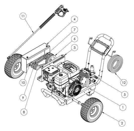 BE B3013HABC Pressure Washer Assembly-1 Parts by BE Power Equipment