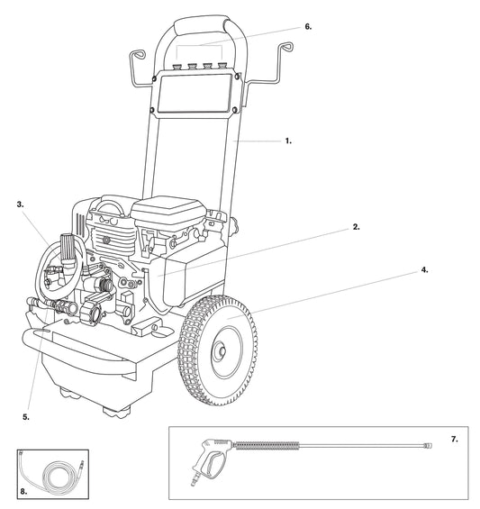 BE B316HAS Pressure Washer Assembly-1 Parts by BE Power Equipment