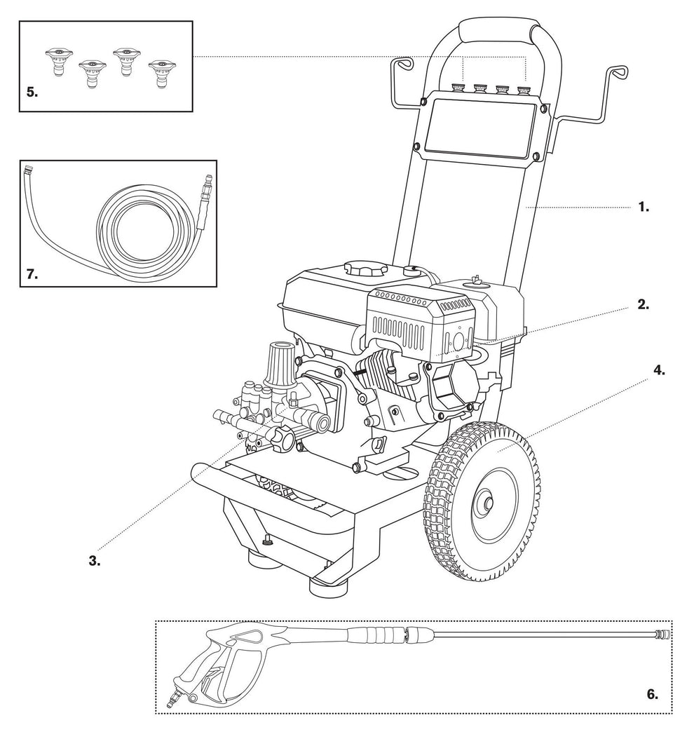 BE B317RA Pressure Washer Assembly-1 Parts by BE Power Equipment