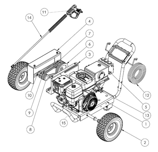 BE B4013HABG Pressure Washer Assembly-1 Parts by BE Power Equipment
