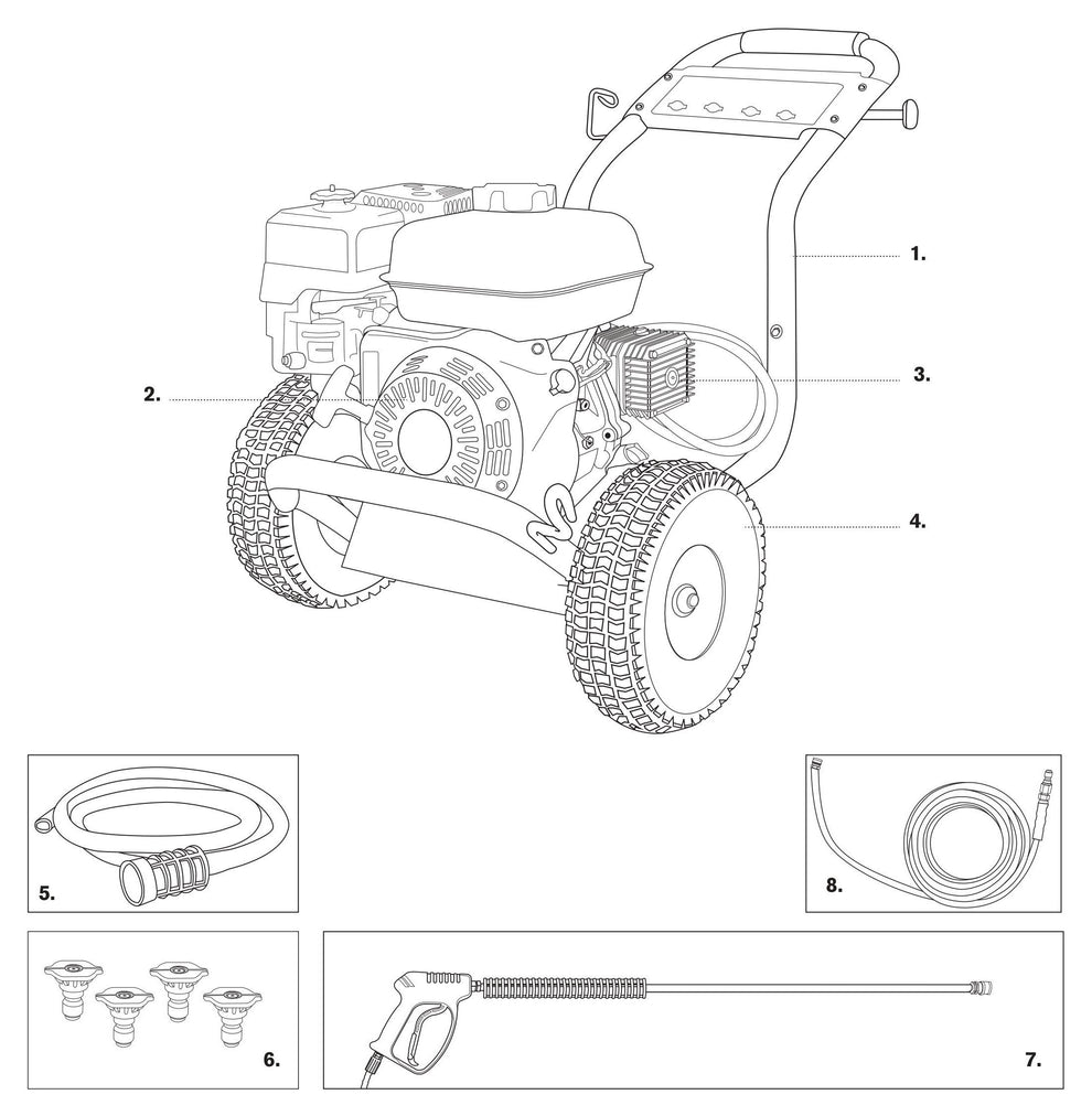 BE B4013HACS Pressure Washer Assembly-1 Parts by BE Power Equipment