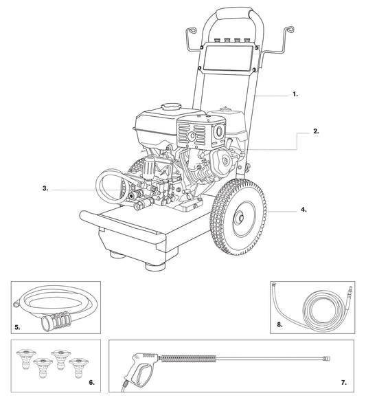 BE B4013HECS Pressure Washer Assembly-1 Parts by BE Power Equipment