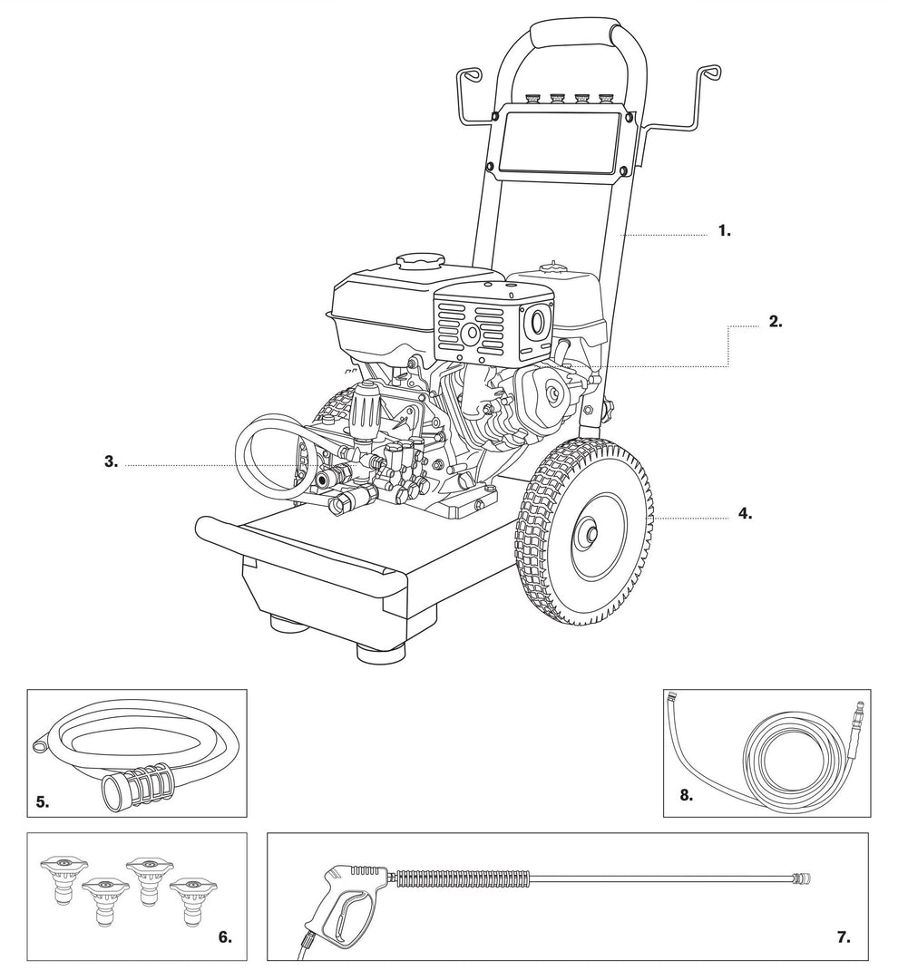 BE B4013HECS Pressure Washer Assembly-1 Parts by BE Power Equipment