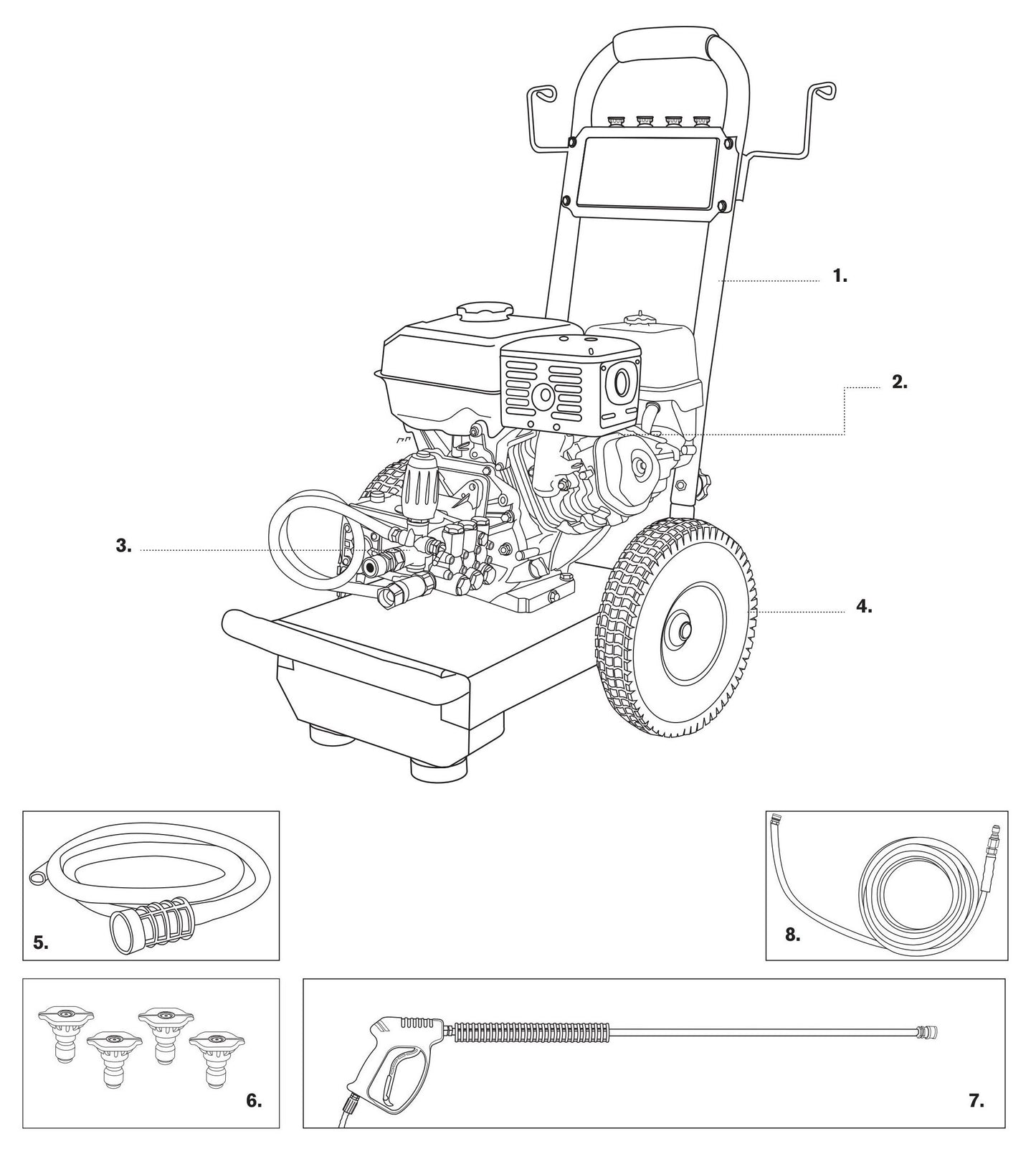 BE B4013HCS Pressure Washer Assembly-1 Parts by BE Power Equipment
