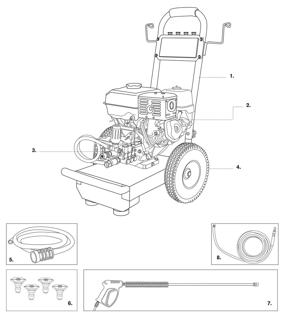 BE B4013HCS Pressure Washer Assembly-1 Parts by BE Power Equipment