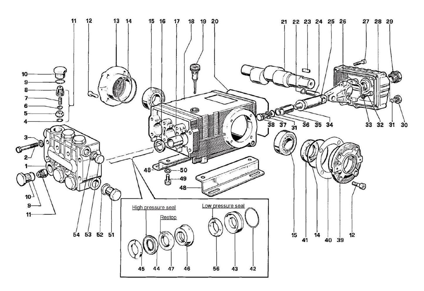 BE B4014KABG Pressure Washer Pump Breakdown Assembly Parts by BE Power Equipment