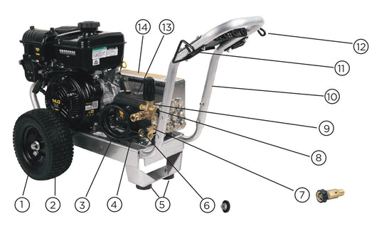 BE B4014VABA Pressure Washer Unit Components Assembly Parts by BE Power Equipment