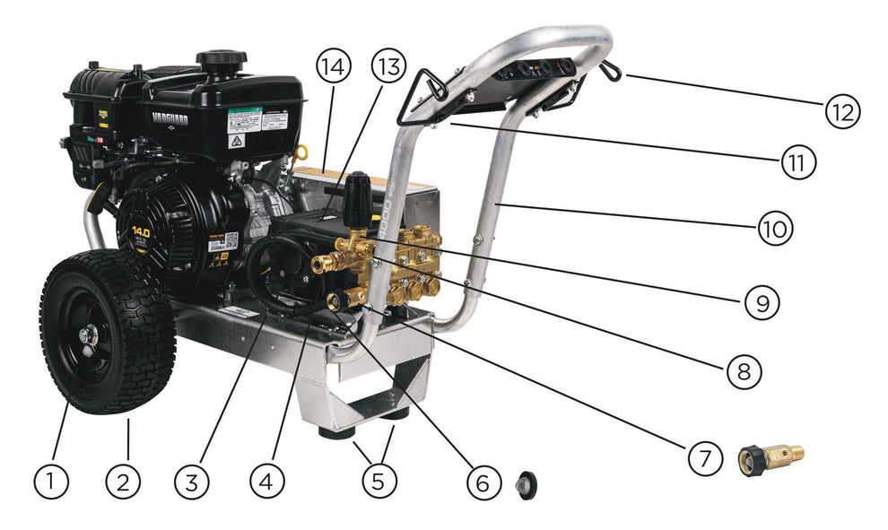 BE B4014VABG Pressure Washer Unit Components Assembly Parts by BE Power Equipment