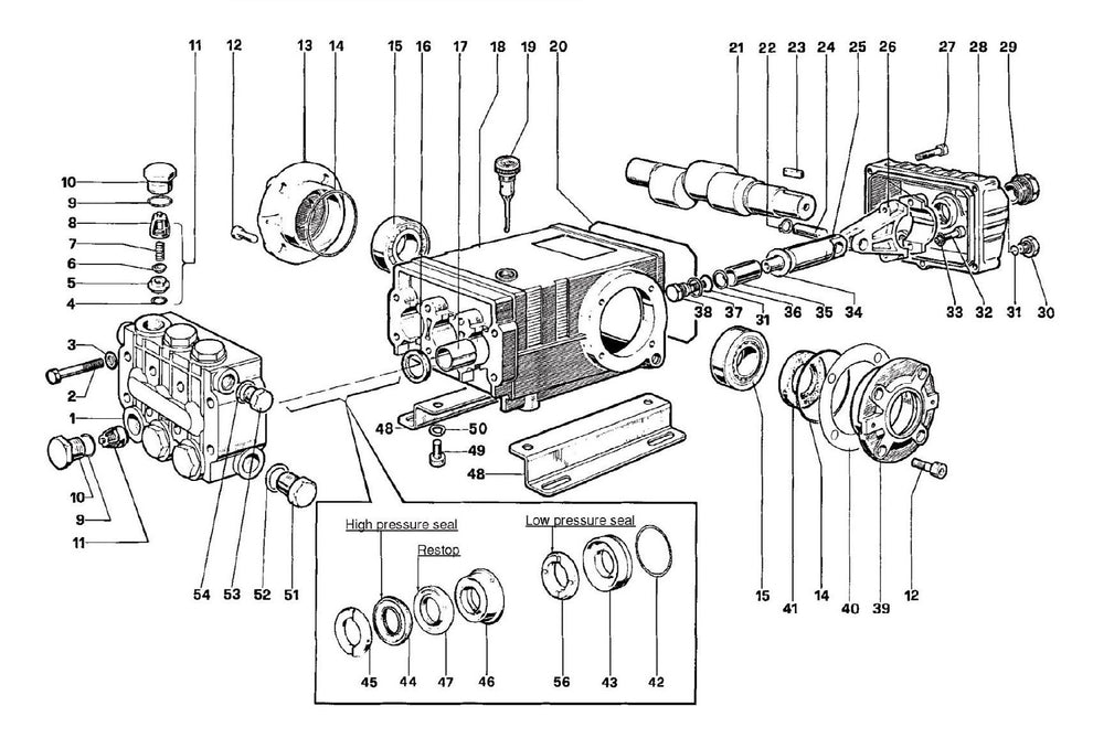 BE B4014VABG Pressure Washer Pump Breakdown Assembly Parts by BE Power Equipment