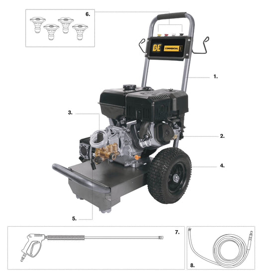 BE B4015RA Pressure Washer Assembly-1 Parts by BE Power Equipment