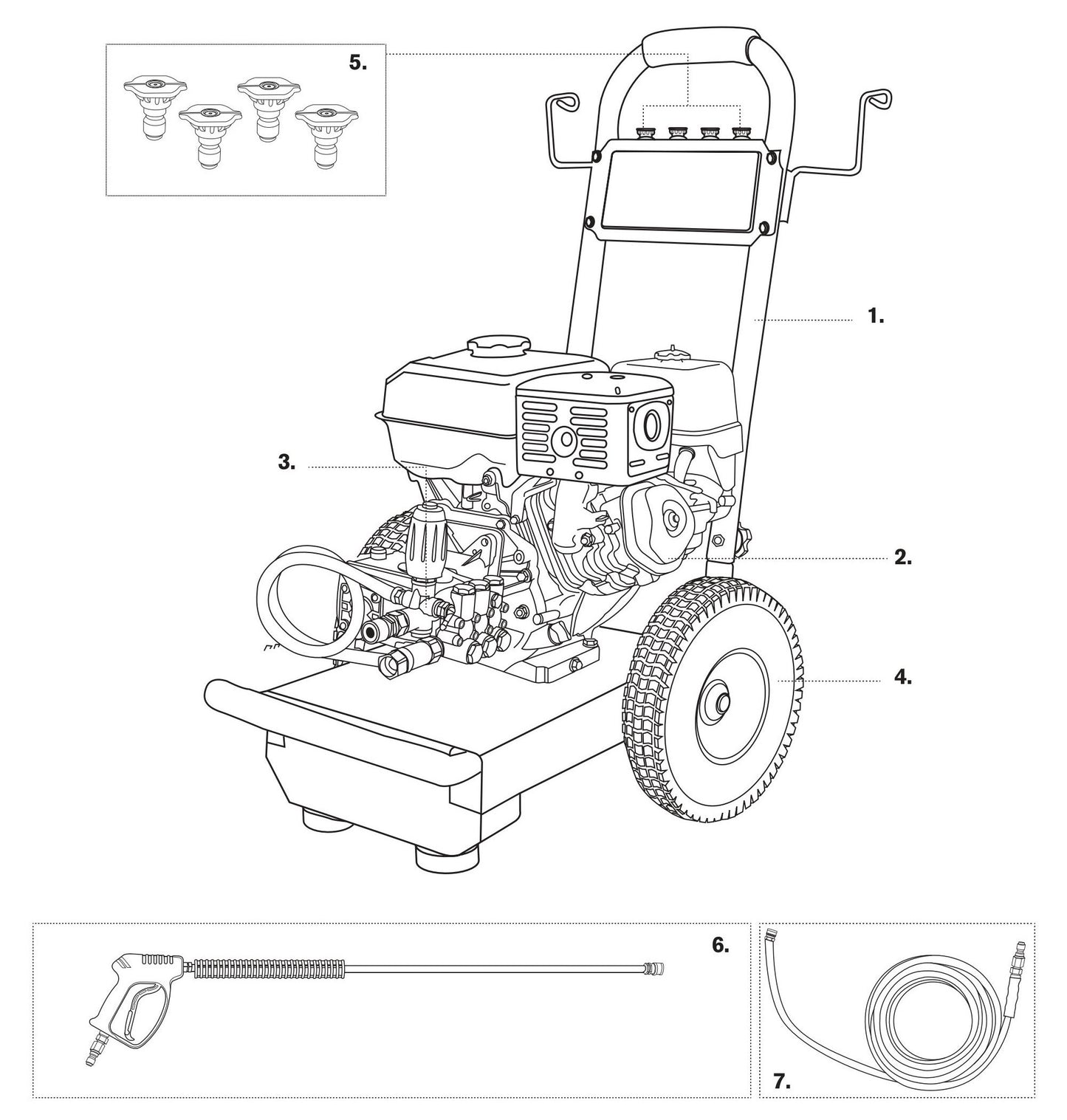 BE B4015RCS Pressure Washer Assembly-1 Parts by BE Power Equipment