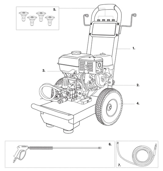 BE B4015RCS Pressure Washer Assembly-1 Parts by BE Power Equipment