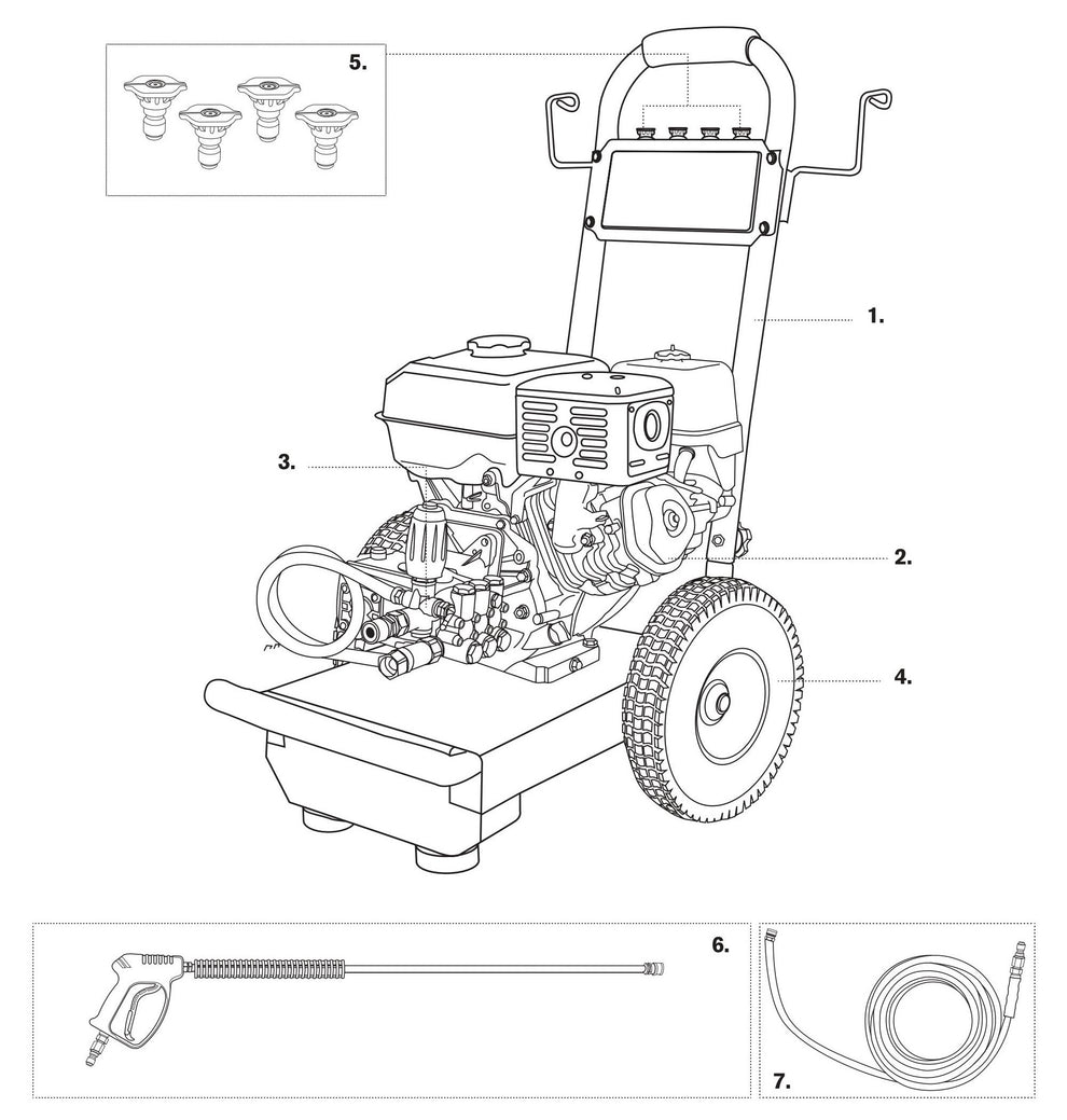 BE B4015RCS Pressure Washer Assembly-1 Parts by BE Power Equipment