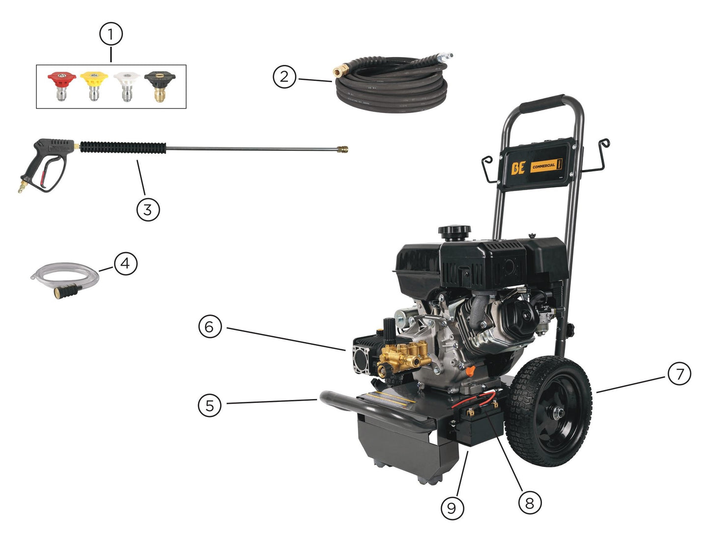 BE B4015REA Pressure Washer Components Assembly Parts by BE Power Equipment