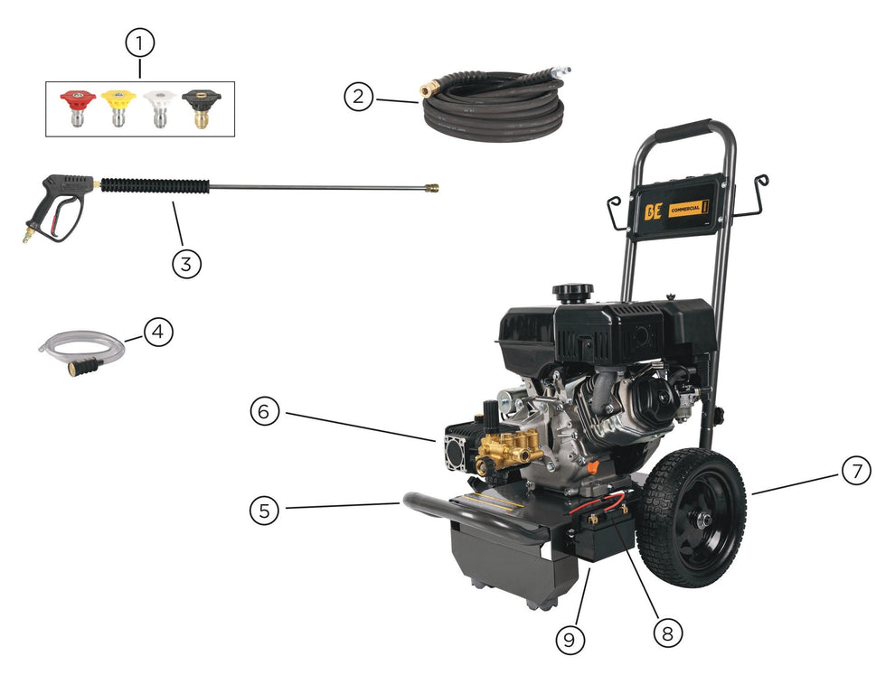 BE B4015REA Pressure Washer Components Assembly Parts by BE Power Equipment