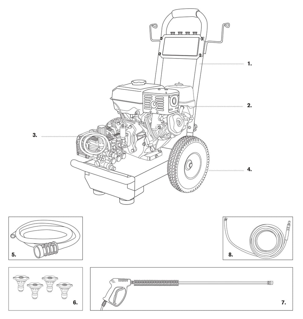 BE B4213HC Pressure Washer Assembly-1 Parts by BE Power Equipment
