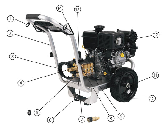BE B4414VAAS Pressure Washer Unit Components Assembly Parts by BE Power Equipment