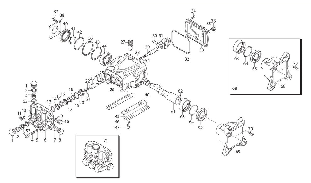 BE B4414VAAS Pressure Washer Pump Breakdown Assembly Parts by BE Power Equipment