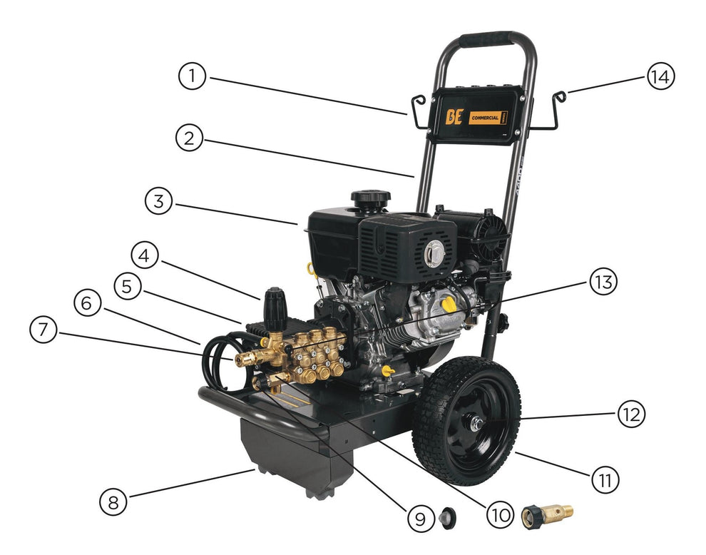 BE B4414VGS Pressure Washer Unit Components Parts by BE Power Equipment
