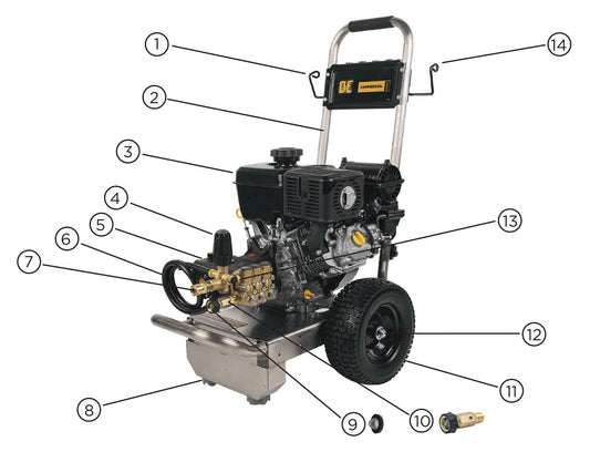 BE B4414VSAS Pressure Washer Unit Components Parts by BE Power Equipment