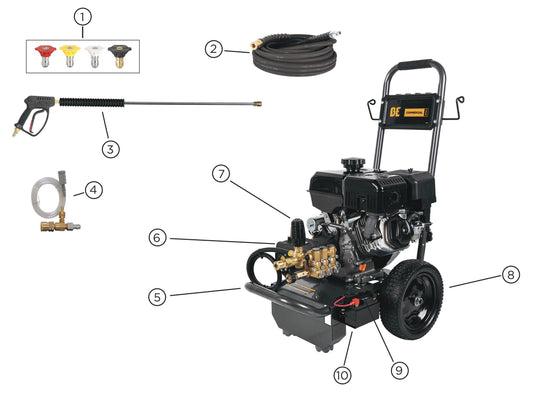 BE B4415REAS Pressure Washer Components Parts by BE Power Equipment