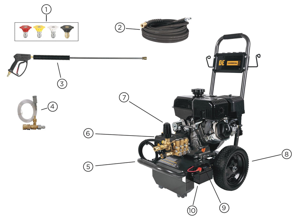 BE B4415REAS Pressure Washer Components Parts by BE Power Equipment