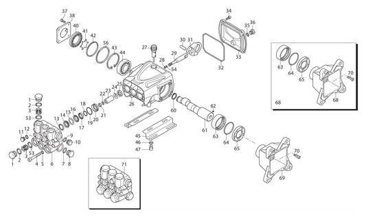 BE B4415REAS Pressure Washer Pump Breakdown Assembly Parts by BE Power Equipment