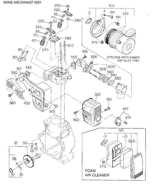 BA-Series Intake and Exhaust Assembly Parts by Multiquip Whiteman