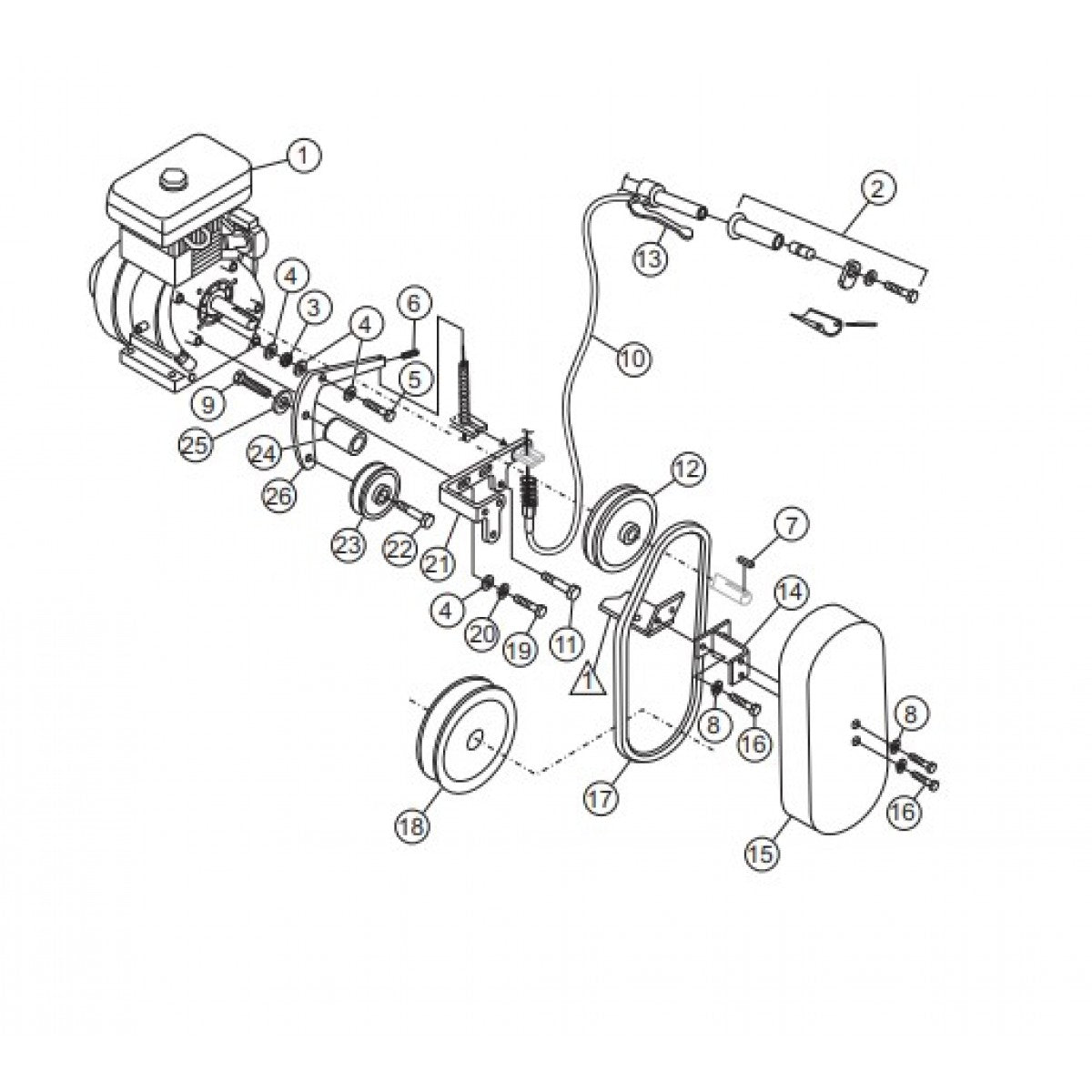 BA-Series Hand Clutch Assembly.  Parts by Multiquip Whiteman