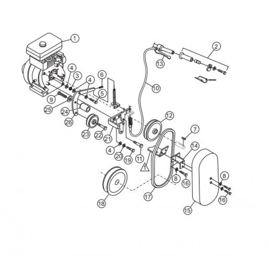 BA-Series Hand Clutch Assembly.  Parts by Multiquip Whiteman