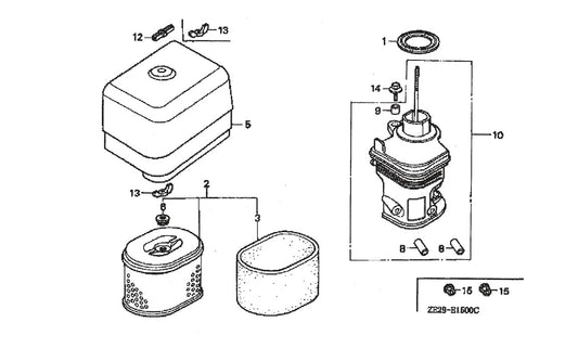 BA-Series Air Clearner Assembly. Parts by Multiquip Whiteman