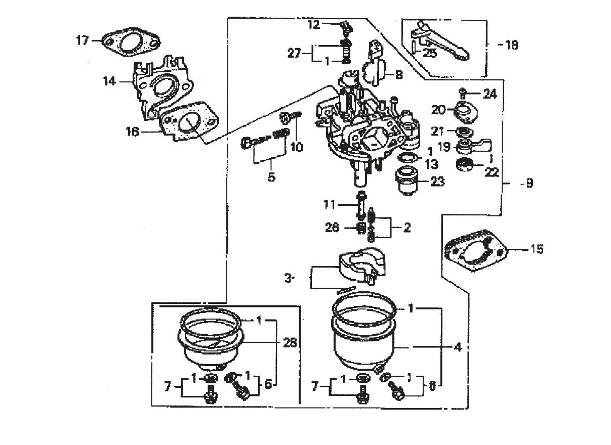B-Series Carburetor Assembly. Parts Multiquip Whiteman