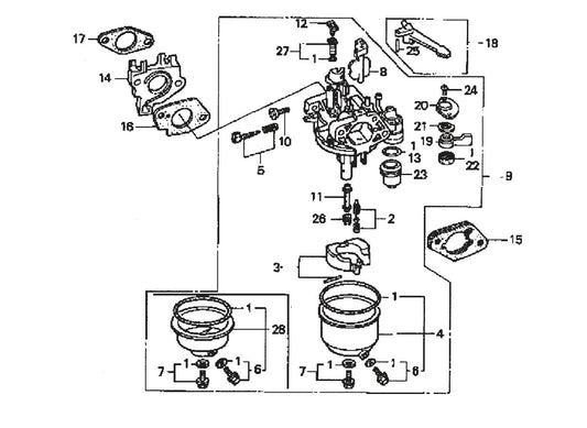 B-Series Carburetor Assembly. Parts Multiquip Whiteman