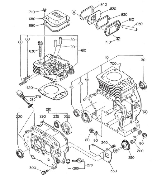 BA-Series Crankcase Assembly. Parts by Multiquip Whiteman