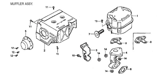 BA- Series  Muffer Assembly. Parts by Multiquip Whiteman