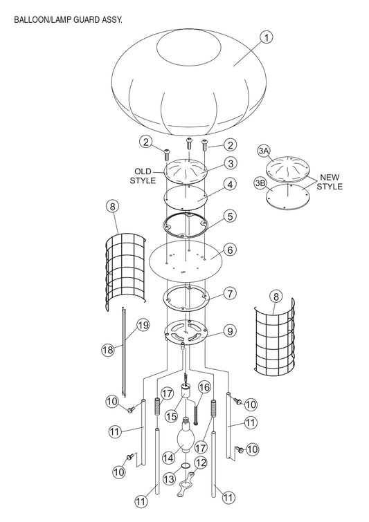 GB114BC Fan Blower/Lamp Guard Assembly Parts by Multiquip