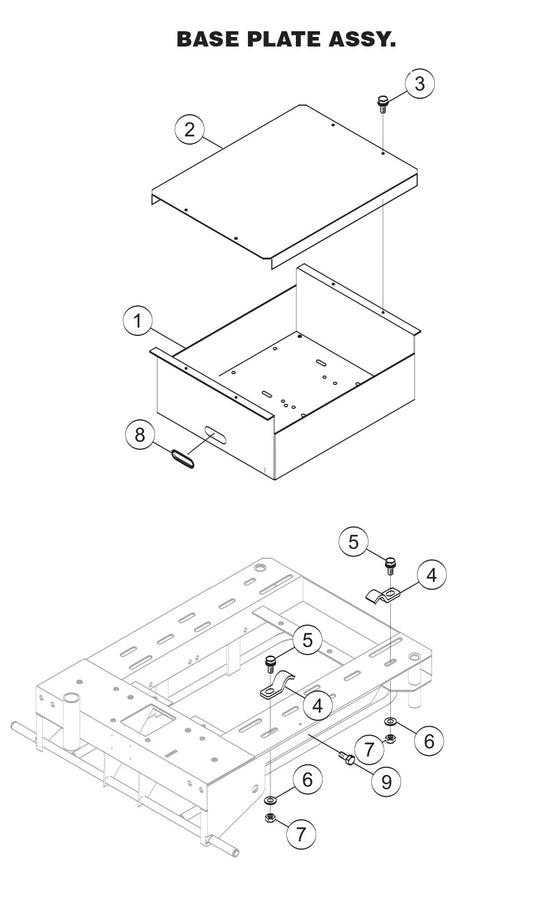 GB43SC GloBug Lighting System Base Plate Assembly Parts by Multiquip