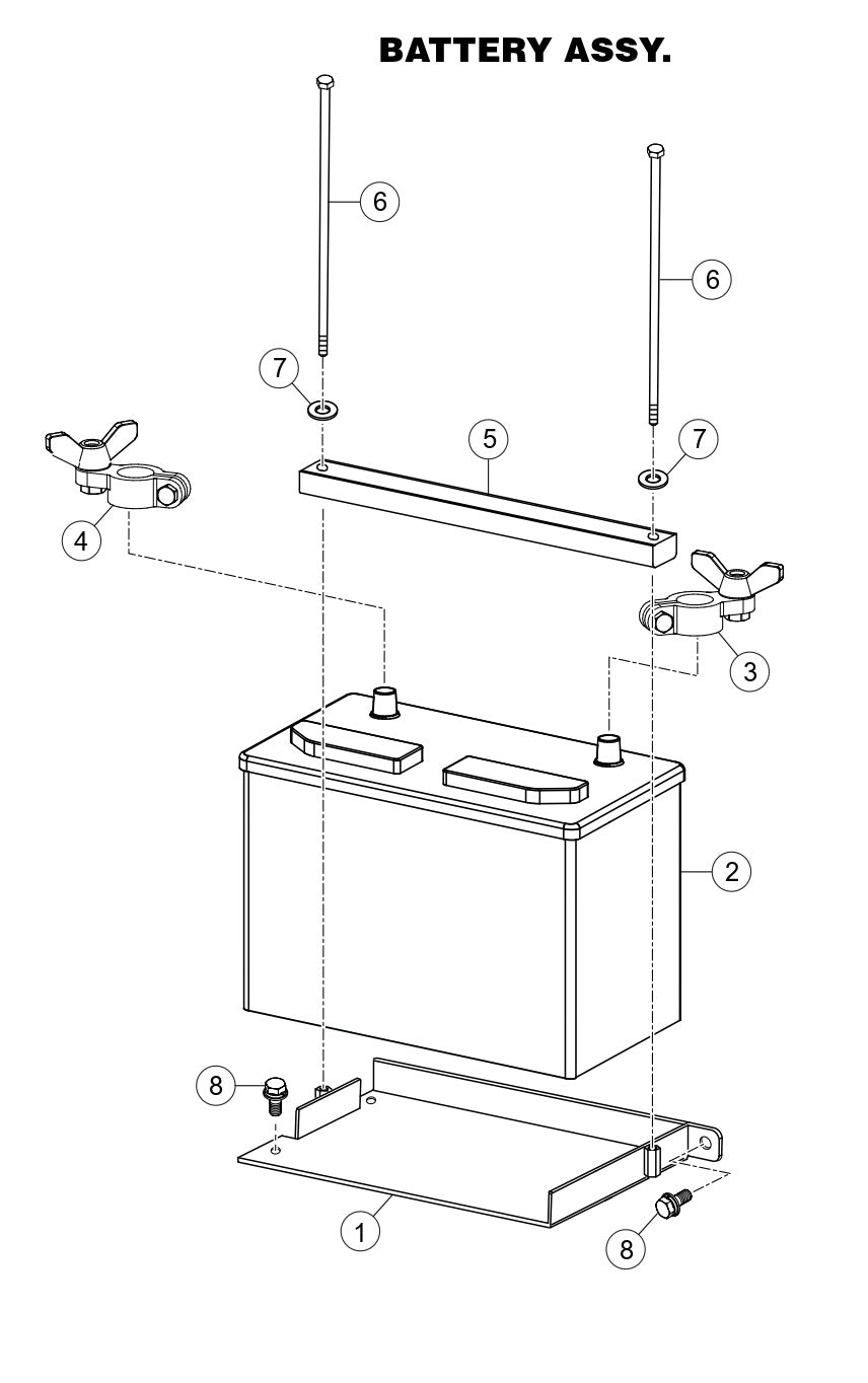 GBX12SK, GBX24BK GloBug Lighting System Battery Assembly Part by Multiquip
