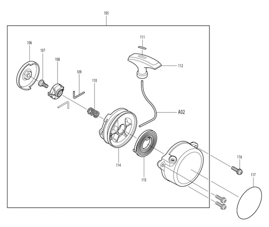 BBX7600CA Starter Assembly Parts