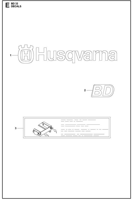 BD 32 Decals For BD Screed By Husqvarna