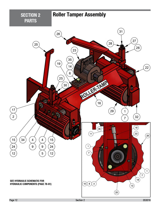 BDF6048B Roller Tamper Assembly Parts by Allen Engineering