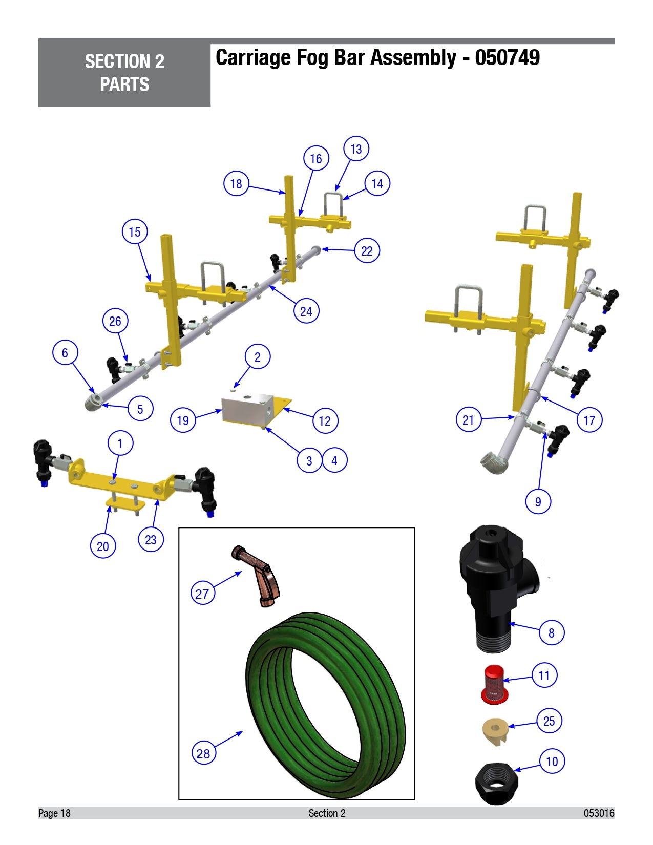 BDF6048B Carriage Fog Bar Assembly Parts by Allen Engineering