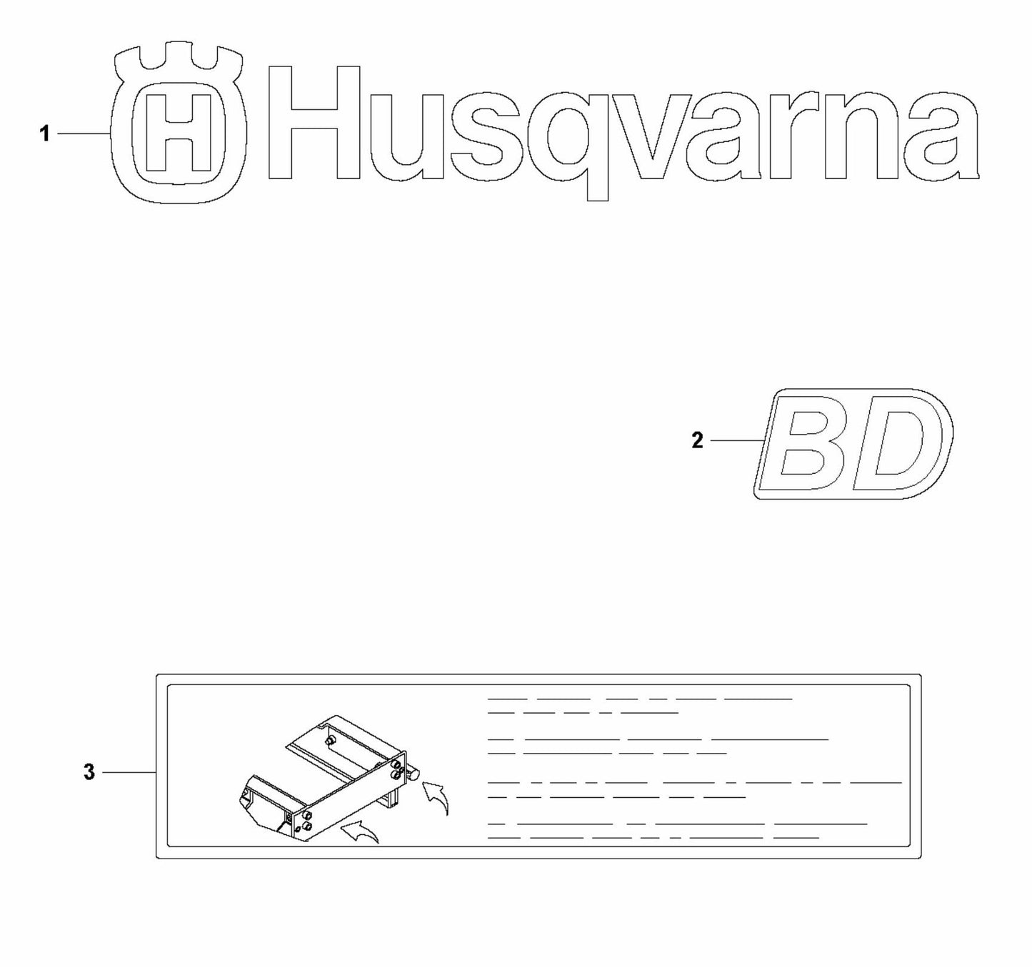 BD 52 Decals Assembly Parts for Concrete Screed Parts by Husqvarna