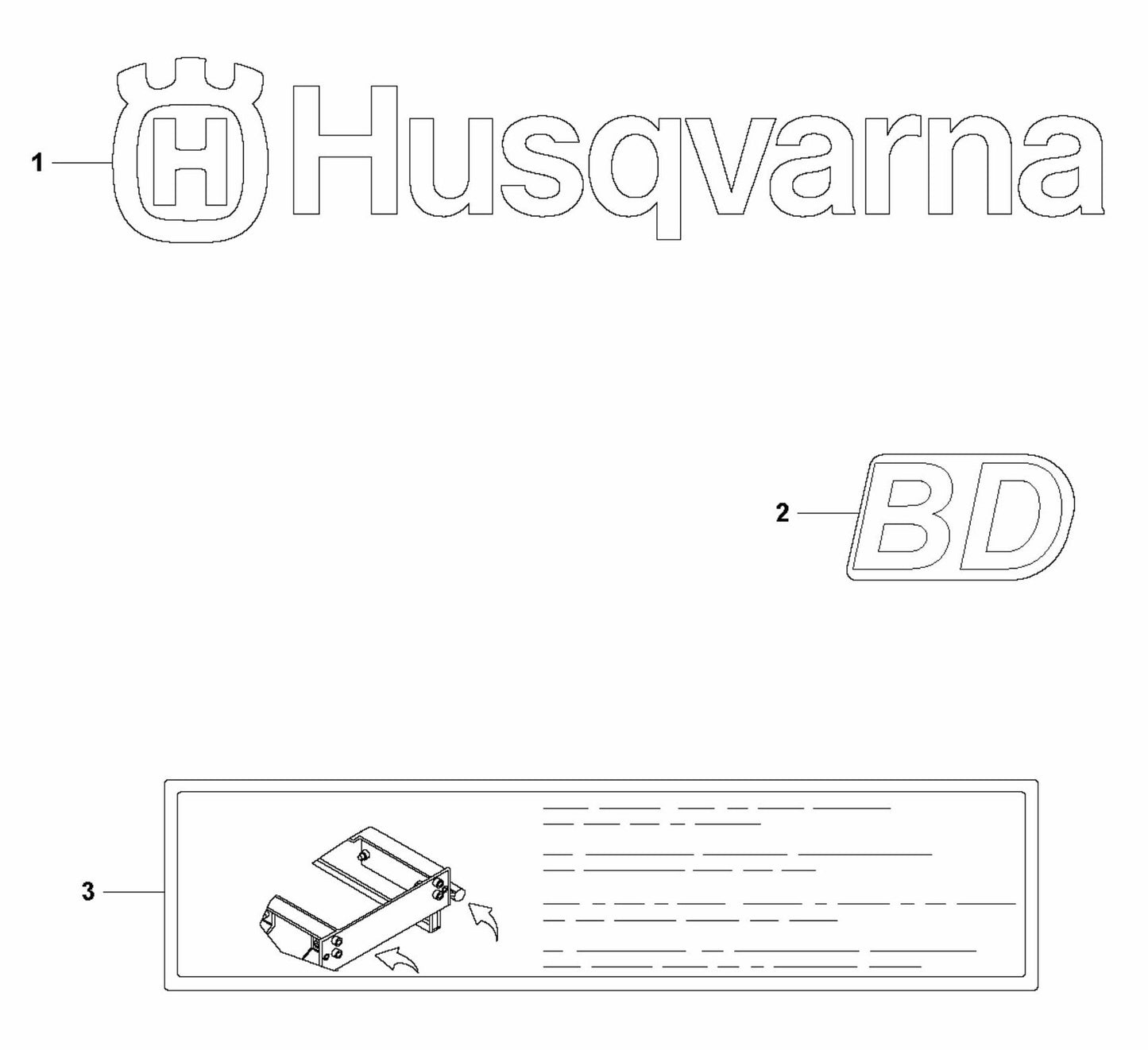 BD 62 Decals Assembly Parts for Concrete Screed Parts by Husqvarna