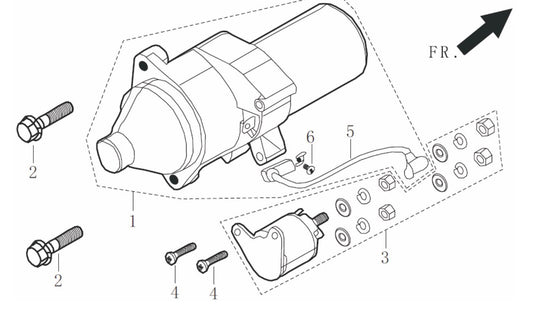 BE6500ER Generator Motor Starter Assembly Parts by BE Power Equipment