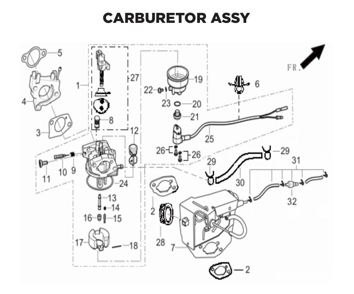 BE BE-6500ER Generator Carburetor Assembly Parts by BE Power Equipment