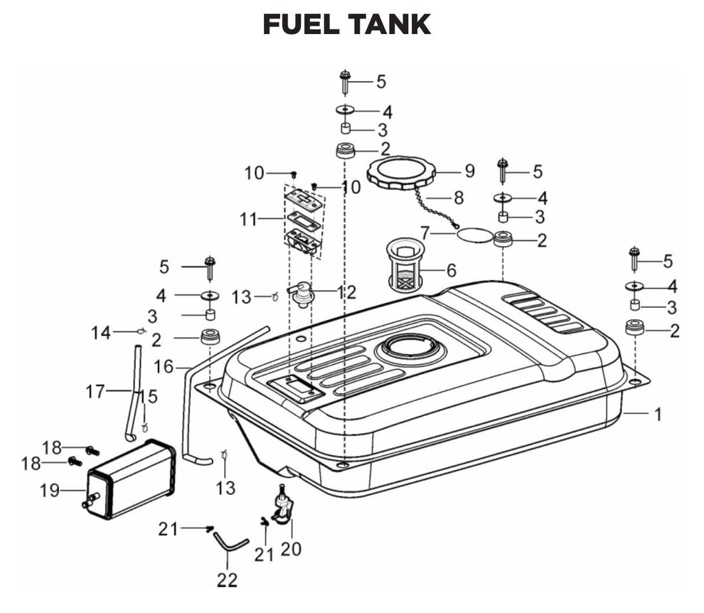 BE BE-6500ER Generator Fuel Tank Assembly Parts by BE Power Equipment